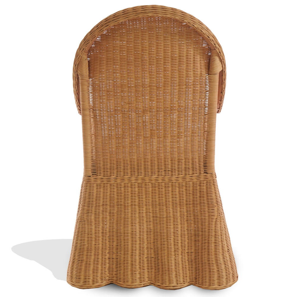 Hylda Rattan Dining Chair With Handwoven Seat And White Frame — Comfortable Ergonomic Design For Stylish Homes