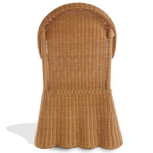 Hylda Rattan Dining Chair With Handwoven Seat And White Frame — Comfortable Ergonomic Design For Stylish Homes