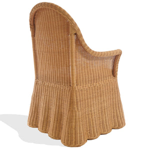 Hylda Rattan Dining Chair With Handwoven Seat And White Frame — Comfortable Ergonomic Design For Stylish Homes