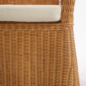 Hylda Rattan Dining Chair With Handwoven Seat And White Frame — Comfortable Ergonomic Design For Stylish Homes