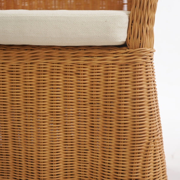 Hylda Rattan Dining Chair With Handwoven Seat And White Frame — Comfortable Ergonomic Design For Stylish Homes