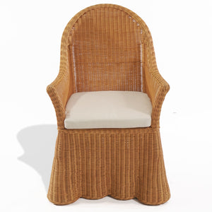 Hylda Rattan Dining Chair With Handwoven Seat And White Frame — Comfortable Ergonomic Design For Stylish Homes