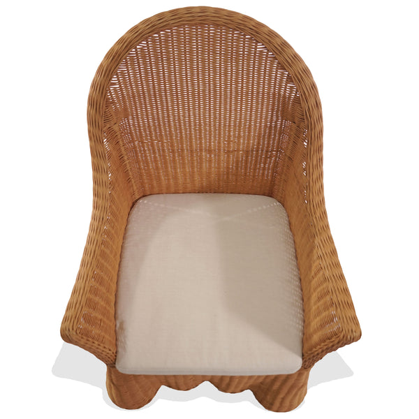 Hylda Rattan Dining Chair With Handwoven Seat And White Frame — Comfortable Ergonomic Design For Stylish Homes