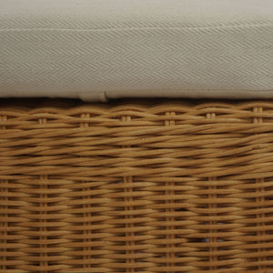Hylda Rattan Bench — Handwoven Seat With Wood Frame, Coastal Minimalist Entryway & Patio Accent
