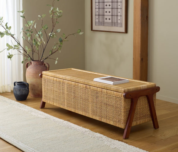 Safavieh Irena Solid Wood Storage Trunk with Walnut Finish for Bedroom or Living Room CWK4000A