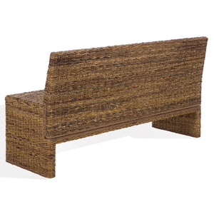 Graylee Abaca Bench With Solid Wood Construction And Warm Grain, Streamlined Seating For Entryway
