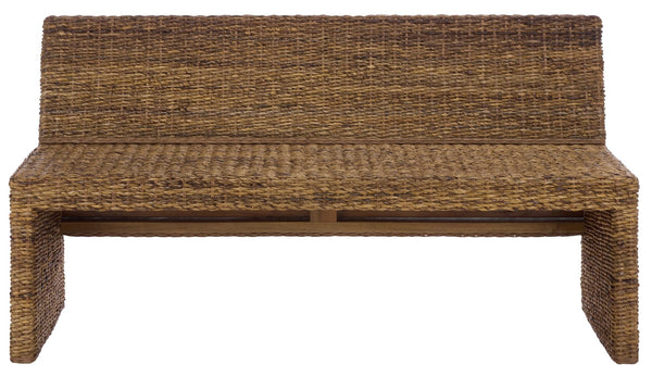 Graylee Abaca Bench With Solid Wood Construction And Warm Grain, Streamlined Seating For Entryway
