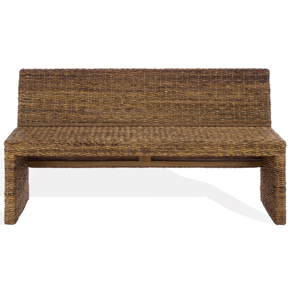 Graylee Abaca Bench With Solid Wood Construction And Warm Grain, Streamlined Seating For Entryway