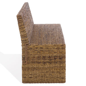 Graylee Abaca Bench With Solid Wood Construction And Warm Grain, Streamlined Seating For Entryway