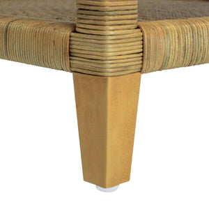 Safavieh Lambert Woven Rattan Nightstand with Tempered Glass Top Single Drawer Coastal Boho Bedroom CWK4006A