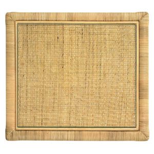 Safavieh Lambert Woven Rattan Nightstand with Tempered Glass Top Single Drawer Coastal Boho Bedroom CWK4006A