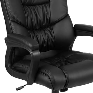 English Elm Flash Big & Tall Ergonomic Swivel Office Chair - 400 lb Capacity, Padded Arms & Adjustable Height Black CX-1179H-BK-GG