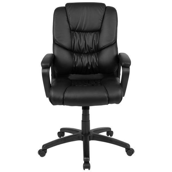 English Elm Flash Big & Tall Ergonomic Swivel Office Chair - 400 lb Capacity, Padded Arms & Adjustable Height Black CX-1179H-BK-GG