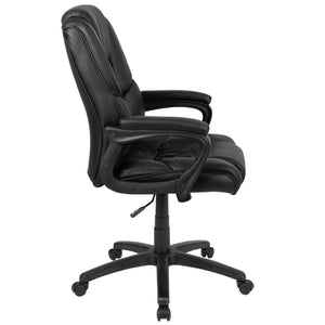 English Elm Flash Big & Tall Ergonomic Swivel Office Chair - 400 lb Capacity, Padded Arms & Adjustable Height Black CX-1179H-BK-GG