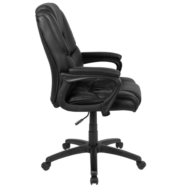 English Elm Flash Big & Tall Ergonomic Swivel Office Chair - 400 lb Capacity, Padded Arms & Adjustable Height Black CX-1179H-BK-GG