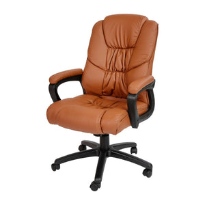 English Elm Flash Big & Tall Ergonomic Swivel Office Chair - 400 lb Capacity, Padded Arms & Adjustable Height Brown CX-1179H-BR-GG