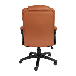 English Elm Flash Big & Tall Ergonomic Swivel Office Chair - 400 lb Capacity, Padded Arms & Adjustable Height Brown CX-1179H-BR-GG