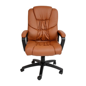 English Elm Flash Big & Tall Ergonomic Swivel Office Chair - 400 lb Capacity, Padded Arms & Adjustable Height Brown CX-1179H-BR-GG