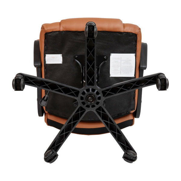 English Elm Flash Big & Tall Ergonomic Swivel Office Chair - 400 lb Capacity, Padded Arms & Adjustable Height Brown CX-1179H-BR-GG