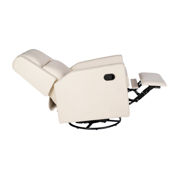 English Elm Cash Swivel Glider Rocker Recliner Chair - 3-in-1 Comfort for Living Room, Bedroom, or Nursery Use Cream CY-RAC-536-CRM-GG