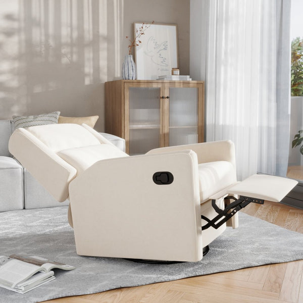 English Elm Cash Swivel Glider Rocker Recliner Chair - 3-in-1 Comfort for Living Room, Bedroom, or Nursery Use Cream CY-RAC-536-CRM-GG