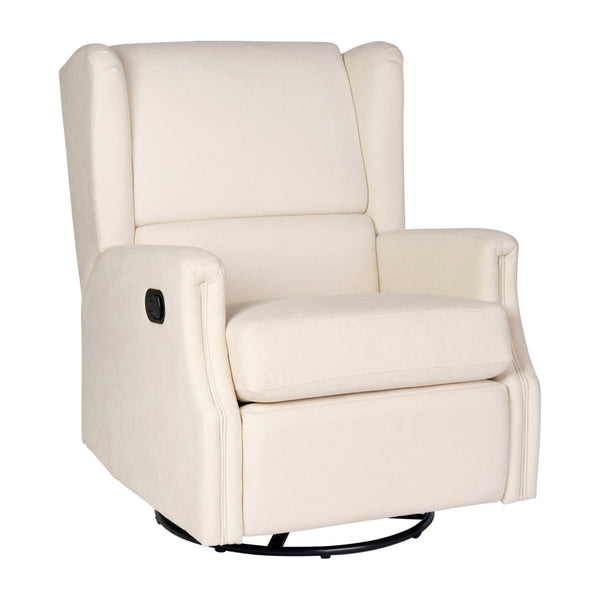 English Elm Omma Swivel Glider Rocker Recliner Chair - Elegant 3-in-1 Comfort for Living Room, Nursery & More Cream CY-RAC-537-CRM-GG