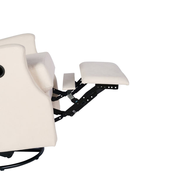 English Elm Omma Swivel Glider Rocker Recliner Chair - Elegant 3-in-1 Comfort for Living Room, Nursery & More Cream CY-RAC-537-CRM-GG