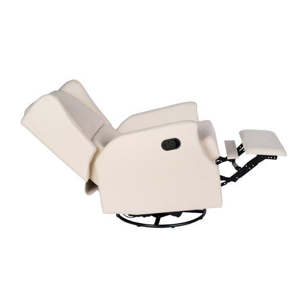 English Elm Omma Swivel Glider Rocker Recliner Chair - Elegant 3-in-1 Comfort for Living Room, Nursery & More Cream CY-RAC-537-CRM-GG