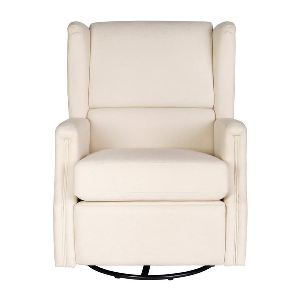 English Elm Omma Swivel Glider Rocker Recliner Chair - Elegant 3-in-1 Comfort for Living Room, Nursery & More Cream CY-RAC-537-CRM-GG