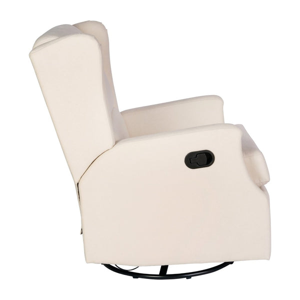 English Elm Omma Swivel Glider Rocker Recliner Chair - Elegant 3-in-1 Comfort for Living Room, Nursery & More Cream CY-RAC-537-CRM-GG
