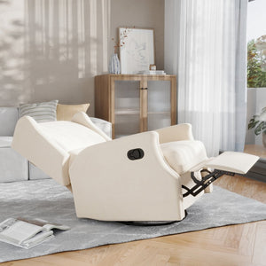 English Elm Omma Swivel Glider Rocker Recliner Chair - Elegant 3-in-1 Comfort for Living Room, Nursery & More Cream CY-RAC-537-CRM-GG