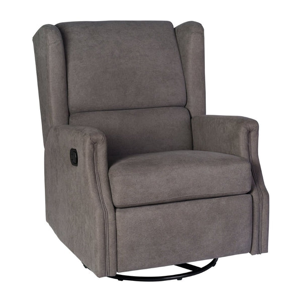 English Elm Omma Swivel Glider Rocker Recliner Chair - Elegant 3-in-1 Comfort for Living Room, Nursery & More Dark Gray CY-RAC-537-DKGRY-GG