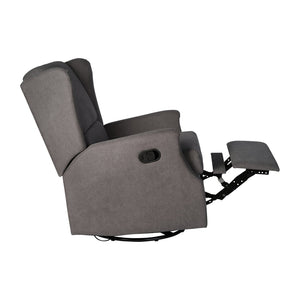 English Elm Omma Swivel Glider Rocker Recliner Chair - Elegant 3-in-1 Comfort for Living Room, Nursery & More Dark Gray CY-RAC-537-DKGRY-GG