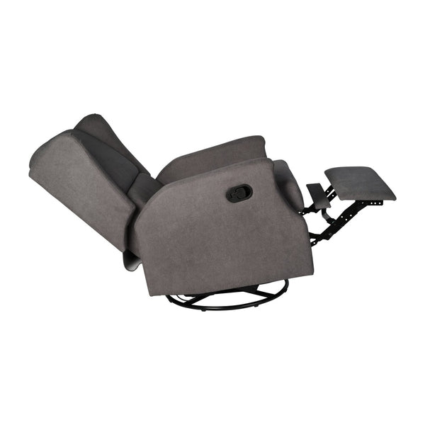 English Elm Omma Swivel Glider Rocker Recliner Chair - Elegant 3-in-1 Comfort for Living Room, Nursery & More Dark Gray CY-RAC-537-DKGRY-GG