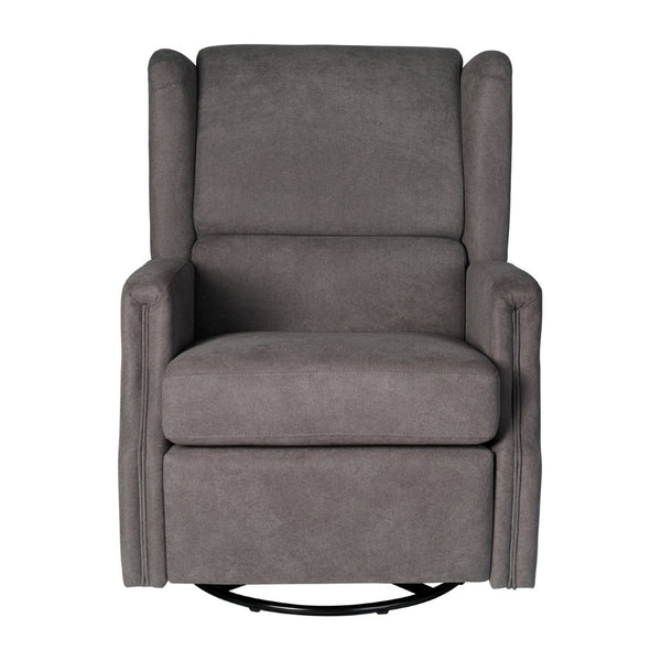English Elm Omma Swivel Glider Rocker Recliner Chair - Elegant 3-in-1 Comfort for Living Room, Nursery & More Dark Gray CY-RAC-537-DKGRY-GG