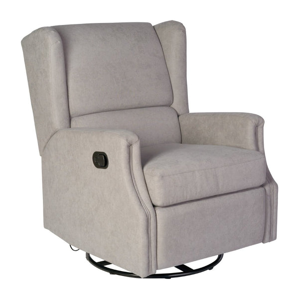 English Elm Omma Swivel Glider Rocker Recliner Chair - Elegant 3-in-1 Comfort for Living Room, Nursery & More Light Gray CY-RAC-537-LTGRY-GG