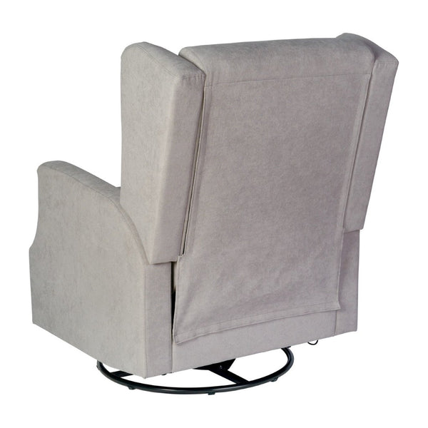 English Elm Omma Swivel Glider Rocker Recliner Chair - Elegant 3-in-1 Comfort for Living Room, Nursery & More Light Gray CY-RAC-537-LTGRY-GG