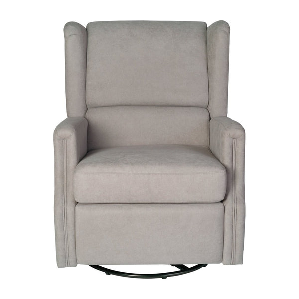 English Elm Omma Swivel Glider Rocker Recliner Chair - Elegant 3-in-1 Comfort for Living Room, Nursery & More Light Gray CY-RAC-537-LTGRY-GG