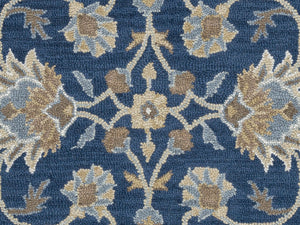 Alora Decor Crypt Blue Runner Rug Hand-Tufted 100% New Zealand Wool Floral Hallway Runner 2'6"X8' Cozy Elegance CPTCY100457372608