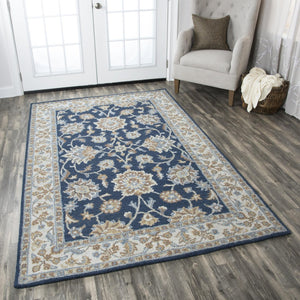 Alora Decor Crypt Blue Runner Rug Hand-Tufted 100% New Zealand Wool Floral Hallway Runner 2'6"X8' Cozy Elegance CPTCY100457372608