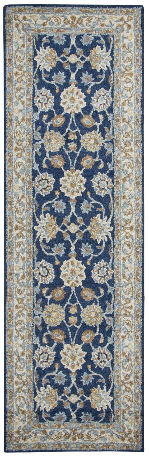 Alora Decor Crypt Blue Runner Rug Hand-Tufted 100% New Zealand Wool Floral Hallway Runner 2'6"X8' Cozy Elegance CPTCY100457372608