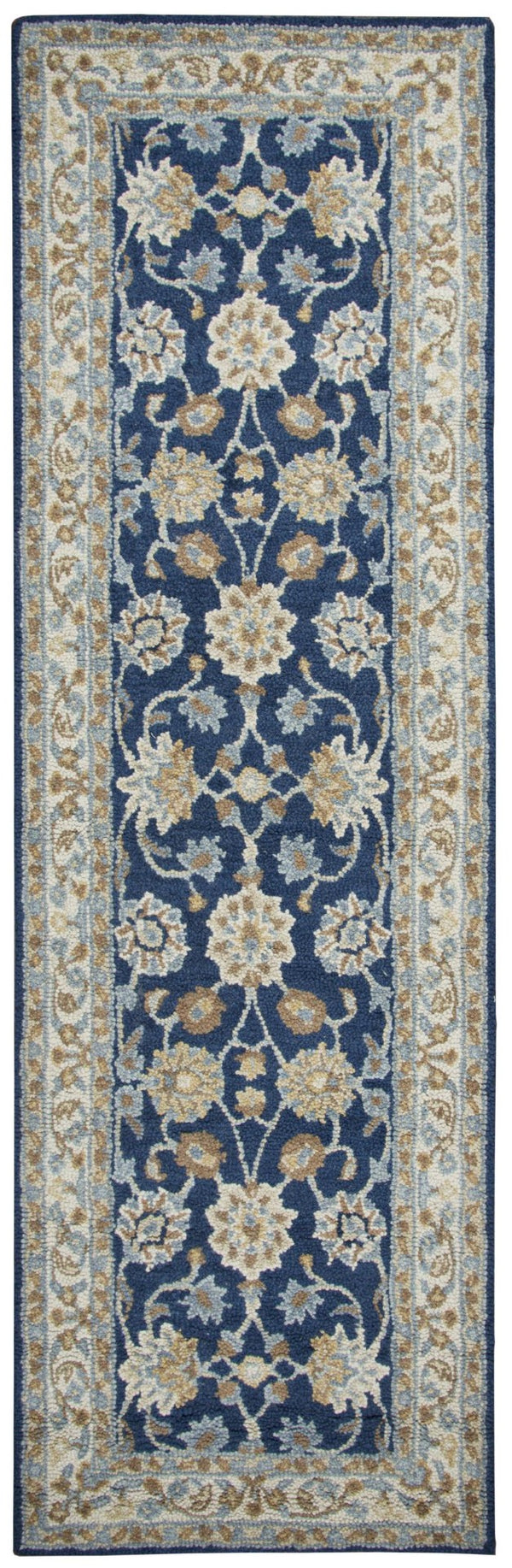 Alora Decor Crypt Blue Runner Rug Hand-Tufted 100% New Zealand Wool Floral Hallway Runner 2'6"X8' Cozy Elegance CPTCY100457372608