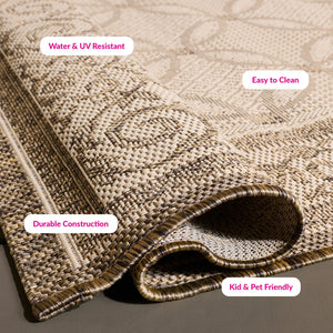 Safavieh Courtyard Timeless Red Area Rug – Durable, Stylish, And Oeko-tex Certified For Indoor Or Outdoor Use Natural ,Brown 88% Polypropylene,12% Polyester Cy1502-3001-2