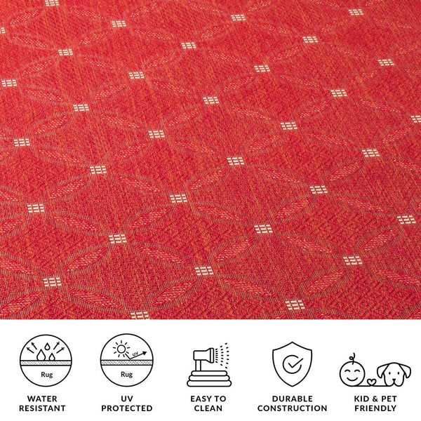 Safavieh Courtyard Timeless Red Area Rug – Durable, Stylish, And Oeko-tex Certified For Indoor Or Outdoor Use Natural ,Brown 88% Polypropylene,12% Polyester Cy1502-3001-2
