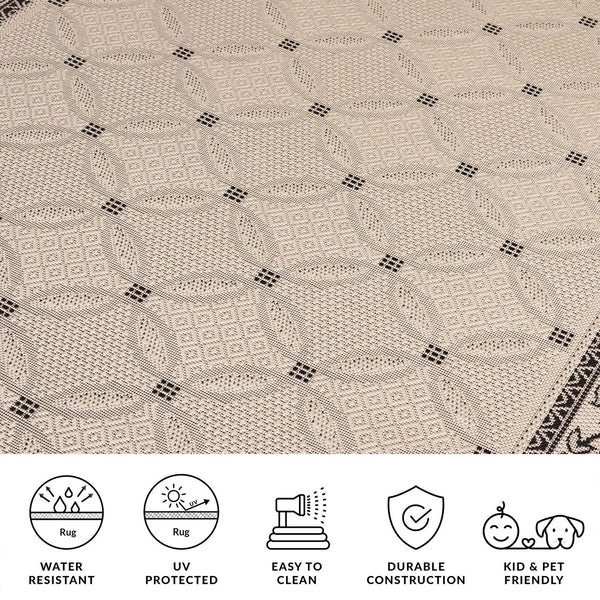 Safavieh Courtyard Timeless Red Area Rug – Durable, Stylish, And Oeko-tex Certified For Indoor Or Outdoor Use Natural ,Brown 88% Polypropylene,12% Polyester Cy1502-3001-2