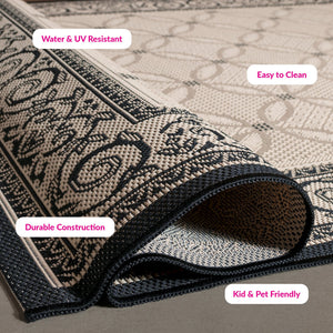 Safavieh Courtyard Timeless Red Area Rug – Durable, Stylish, And Oeko-tex Certified For Indoor Or Outdoor Use Natural ,Brown 88% Polypropylene,12% Polyester Cy1502-3001-2