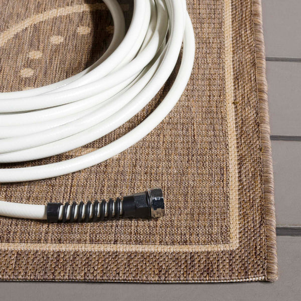 Safavieh Courtyard Elegant Area Rug In Natural And Blue Hues - Durable, Versatile, And Stylish For Indoors & Outdoors Natural ,Blue 88% Polypropylene,12% Polyester Cy1906-3101-3