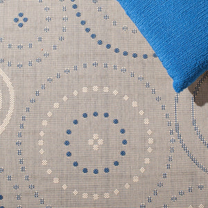 Safavieh Courtyard Elegant Area Rug In Natural And Blue Hues - Durable, Versatile, And Stylish For Indoors & Outdoors Natural ,Blue 88% Polypropylene,12% Polyester Cy1906-3101-3