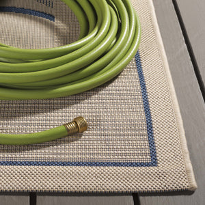 Safavieh Courtyard Elegant Area Rug In Natural And Blue Hues - Durable, Versatile, And Stylish For Indoors & Outdoors Natural ,Blue 88% Polypropylene,12% Polyester Cy1906-3101-3