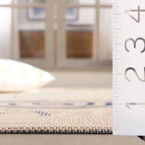 Safavieh Courtyard Elegant Area Rug In Natural And Blue Hues - Durable, Versatile, And Stylish For Indoors & Outdoors Natural ,Blue 88% Polypropylene,12% Polyester Cy1906-3101-3
